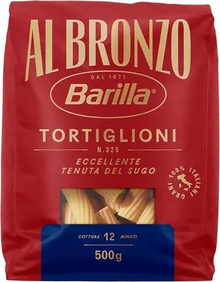 Obrázek produktu pro Barilla Al Bronzo Tortiglioni n.325 500 g italské trubičkové těstoviny