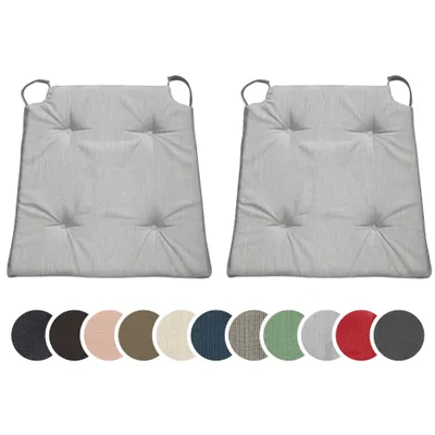 Produktbild von sleepling - 2er Set Stuhlkissen, für Indoor und Outdoor, 100% Mikrofaser, 42 x 40 cm, hellgrau