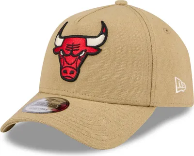 Produktbild von New Era A-Frame Trucker Leinen Cap - Chicago Bulls beige