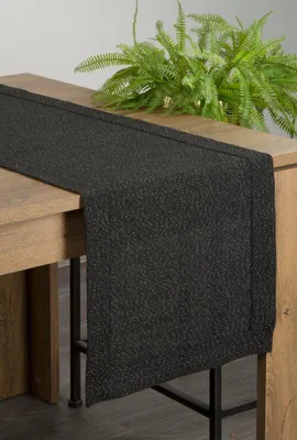 Produktbild von EUROFIRANY | Tischläufer - 40 x 140 cm - schwarzes Tischtuch - Glatt