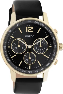 Produktbild von Oozoo Armbanduhr schwarz Leder Timepieces Damen Analog-Quarzuhr UOC10841