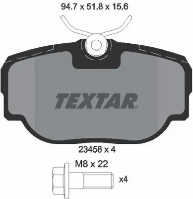 Produktbild von Textar Bremsbeläge hinten für Land Rover Discovery Range Rover II 2,5-4,6 + V8 D