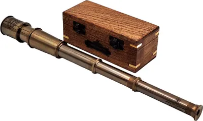 Produktbild von Fernglas aus Messing in Holzkiste - 35609ZS