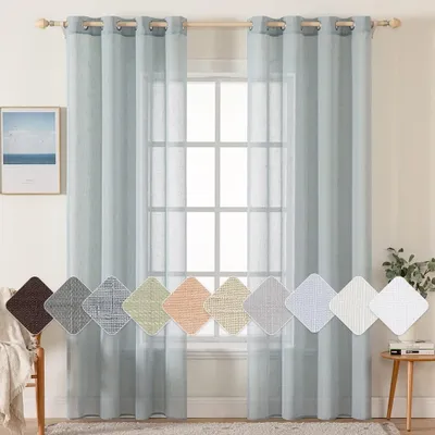 Produktbild von Set aus 2 Transparenten Voile Gardinen mit Ösen - 140 x 280 cm