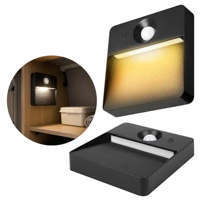 Produktbild von MasterLED Akku-Wandleuchte mit Bewegungsmelder PIR 0.6 W 85lm 3CCT USB-C Schwarz