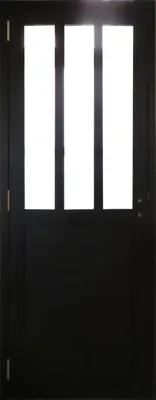 Image de Bloc Porte Atelier Noir H204 x L83 cm Côte Tableau P.Droit