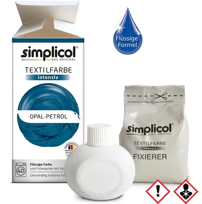 Zdjęcie produktu dla Simplicol intensywny barwnik do tekstyliów all in 1 w płynie w kolorze opal petrol