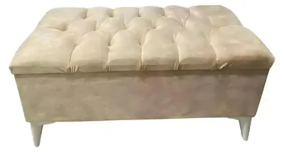 Produktbild von Design Hocker Design Polster Fußhocker Ottomane Sitz Textil Chaise Lounge Pufa