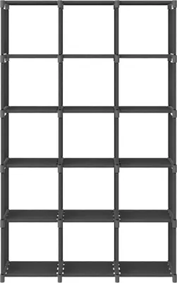 Obrázek produktu pro vidaXL Cube Shelf 15 přihrádek Grey 103x30x175,5 cm Látka