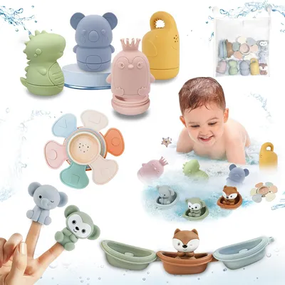 Produktbild von Omgoods – Set mit 16 Baby-Badespielzeugen