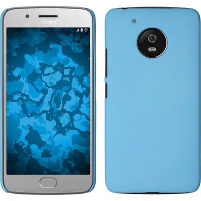 Produktbild von PhoneNatic Case kompatibel mit Lenovo Moto G5 - Hülle hellblau gummiert Hard-case + 2 Schutzfolien