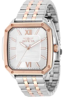 Productafbeelding van Invicta Cuadro 50360 Herenhorloge - Quartz uurwerk - Roestvrij staal met zilverkleurige wijzerplaat - 39 mm