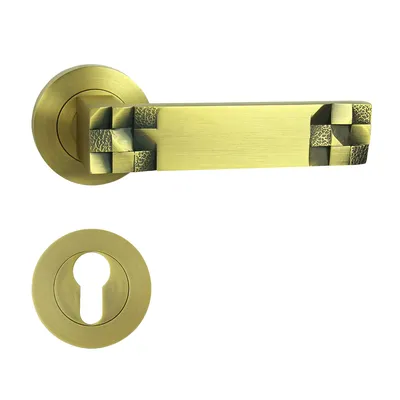 Produktbild von DOMINO Türgriff Drückergarnitur PZ - Profilzylinder Set | Türklinke für Zimmertür, Bürotür, Kellertür & Innentür | Znal | Bronze Farbe| TORO-R M3 MATT