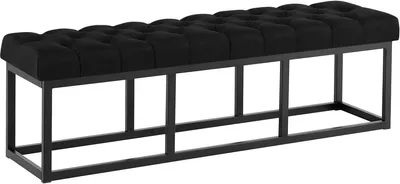 Produktbild von CLP Sitzbank Amun Stoff mit schwarzem Metallgestell schwarz Größe 150 cm
