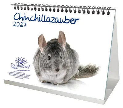 Produktbild von Chinchillazauber DIN A5 Tischkalender für 2027 Chinchilla - Seelenzauber