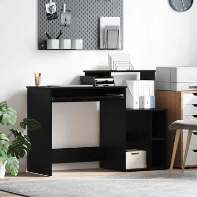 Image de Maison Exclusive - Bureau aspect chêne noir 120,5 x 44 x 88,5 cm