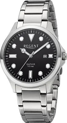 Obrázok produktu pre Regent kovové pánske náramkové hodinky quartz strieborný kovový náramok D2URF1453