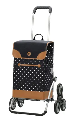 Produktbild von Andersen SHOPPER MANUFAKTUR Einkaufstrolley Treppensteiger Royal Shopper Aiko 47L Black schwarz mehrfarbig 115cm