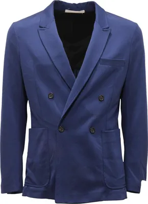 Produktbild von 3341AS giacca doppiopetto uomo PAOLO PECORA man jersey jacket blue