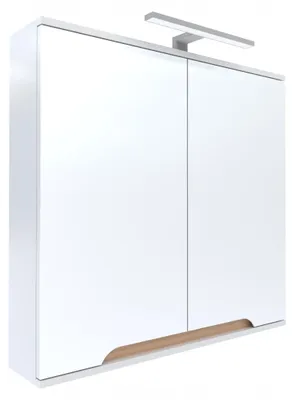 Zdjęcie produktu dla Szafka z lustrem 80x16x75 biała/dąb LED chrom Omeble