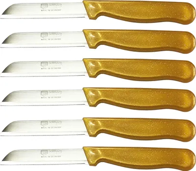 Produktbild von Solingen Messer Allzweckmesser Gold Flitter Obstmesser Küchenmesser Schälmesser, Stückzahl:6 Stück