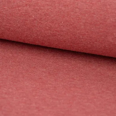 Produktbild von Baumwolljersey Stoff Meterware Melange einfarbig rot meliert 1,45m