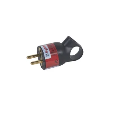Produktbild von LEGRAND Schutzkontakt-Stecker Knickschutz mit Ausziehhilfe schwarz