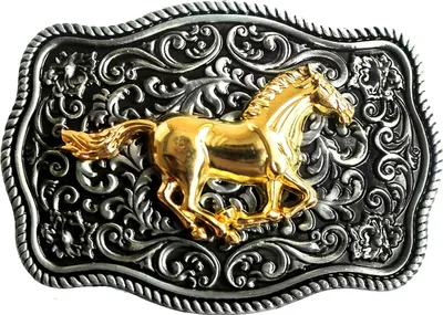 Produktbild von Western Buckle Gürtelschnalle Biker Cowboy »GS-426« Goldenes Pferd
