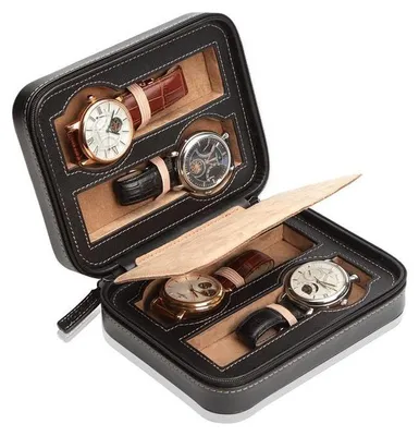 Image de MODALO - 51.04.12 - Étui à montres pour 4 montres - Invia noir