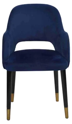 Produktbild von Blauer Polster Esszimmerstuhl Moderne Küchenmöbel Designer Holzgestell
