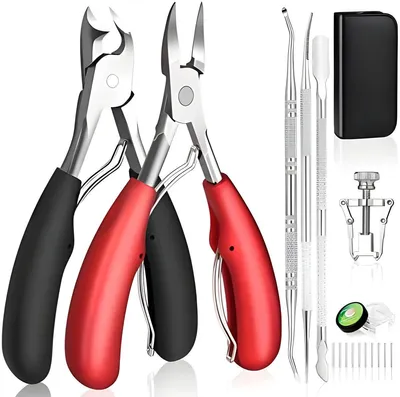 Produktbild von PolkaHome® Professionelle Fußnagelzangenset – 7-teiliges Pediküre-Set aus Edelstahl, für dicke & eingewachsene Nägel