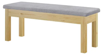 Produktbild von Sitzbank Küchenbank Kiefer massiv Holzbank Polsterbank 120x40 grau