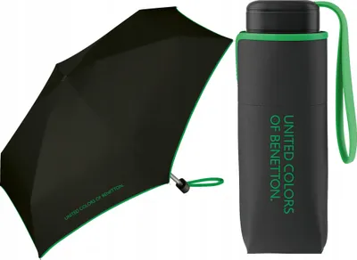 Produktbild von United Colors of Benetton Regenschirm Schirm klein flach & leicht black