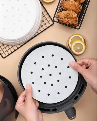 Produktbild von Perforiertes Pergamentpapier - Antihaftbeschichtetes Dampfgarer-Einlegepapier - Für Dim Sum und n - 100 Stück