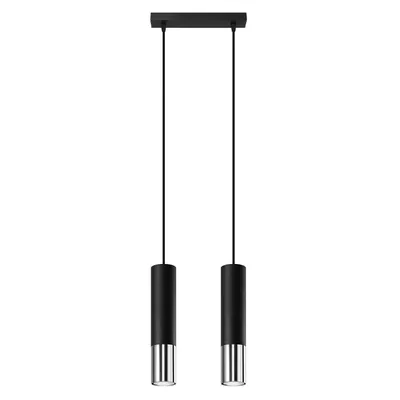 Obrázok produktu pre Závesné svietidlo LOOPEZ 2 čierna/chróm 2xGU10 10W oceľ 90x6x30cm Sollux Lighting