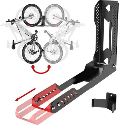 Productafbeelding van Fiets muurhouder 180° - ruimtebesparend - voor MTB, gravelbike & e-bike tot 40 kg - IMAYCC
