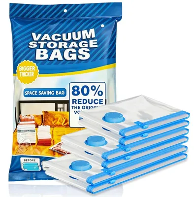 Imagen del producto de Bolsas de vacío ropa y edredones - Juego de 6 - 100 x 80 cm - Reutilizables