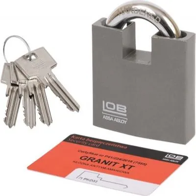 Zdjęcie produktu dla Certyfikowana kłódka LOB GRANIT-2 XT KWG620, certyfikat klasy 4.3