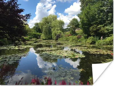 Produktbild von MuchoWow® Poster Wasser mit Spiegelung des Himmels im Wasser im Garten von Monet in Frankreich 40x30 cm - Plakate für die Wände - Poster Wohnzimmer