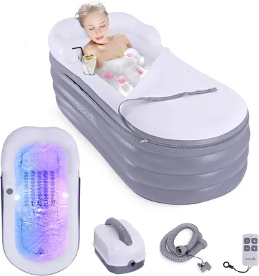 Immagine prodotto di Vasca da bagno gonfiabile - Vasca da bagno gonfiabile, vasca portatile, vasca pieghevole, vasca gonfiabile