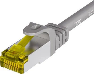 Obrázek produktu pro Qost - CAT7 10G internetový kabel - SFTP PIMF - 10 Gbps / 600 MHz - 100% měď - RJ45 konektory - Patch kabel / Síťový kabel - 1 metrů - šedá