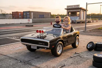 Produktbild von Elektro Kinderauto "Dodge Charger" - lizenziert - 24V7A Akku und 2 Sitzer- 2,4Ghz + MP3 + Leder + EVA