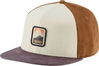 Kappe "Redmond Cap" von Edelrid in beige und braun mit einem runden Logo auf der Vorderseite.