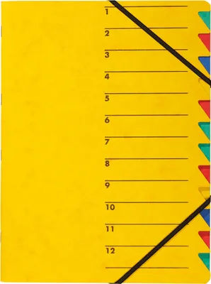 Image de Pagna® 24131-05 Classeur à levier EASY - 12 compartiments, A4, presspahn, 265 g/qm, jaune