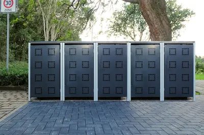 Produktbild von 5 Mülltonnenboxen Modell No.5 Anthrazitgrau für 240 Liter Mülltonnen