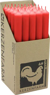 Produktbild von Stabkerzen aus Paraffin, 250/22 mm, Rost, KERZENFARM HAHN, Brenndauer ca. 12h, 25 Stück pro Verpackung