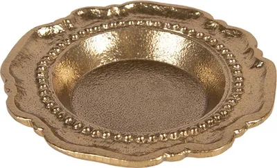 Image de Clayre & Eef Décoration Coupe Ø 12x2 cm Couleur or Aluminium
