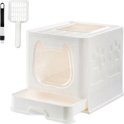 Produktbild von Famanu Katzenklo mit Deckel für kleine und mittelgroße Katzen - kompakt und tragbar