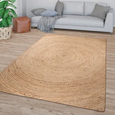 Produktbild von TT Home Wohnzimmer Teppich Kurzflor Handgeknüpft Natur Design Abstrakt Modern Unifarben Größe 120x170 cm