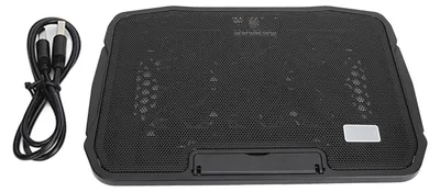 Image de Support de refroidissement pour ordinateur portable alimenté par USB, vitesse de ventilation réglable, refroidisseur ergonomique pour ordinateur portable de jeu, antidérapant, tapis de refroidissement pour ordinateur